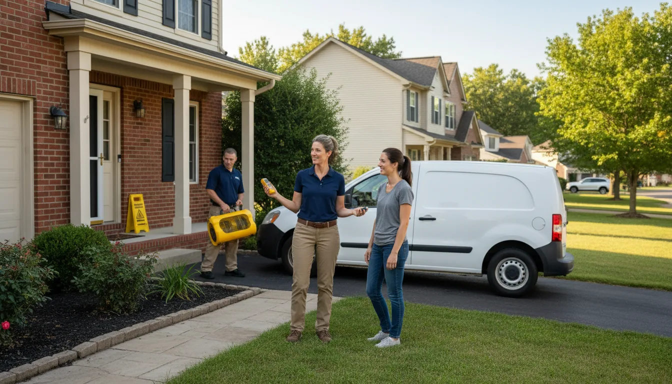 Residential water damage restoration in Farina, IL